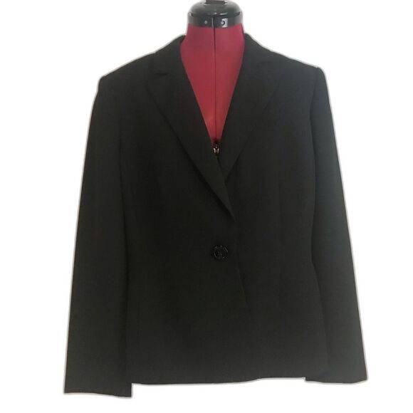Kasper Blazer Women's Size 14 Black Long Sleeve One-Button Closure - Picture 1 of 9